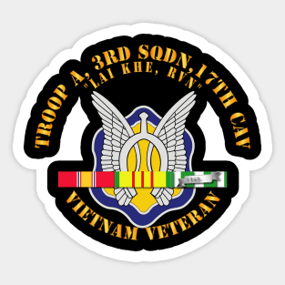 Troop A, 3rd Sqdn 17th Cavalry w SVC Ribbon V3 Sticker